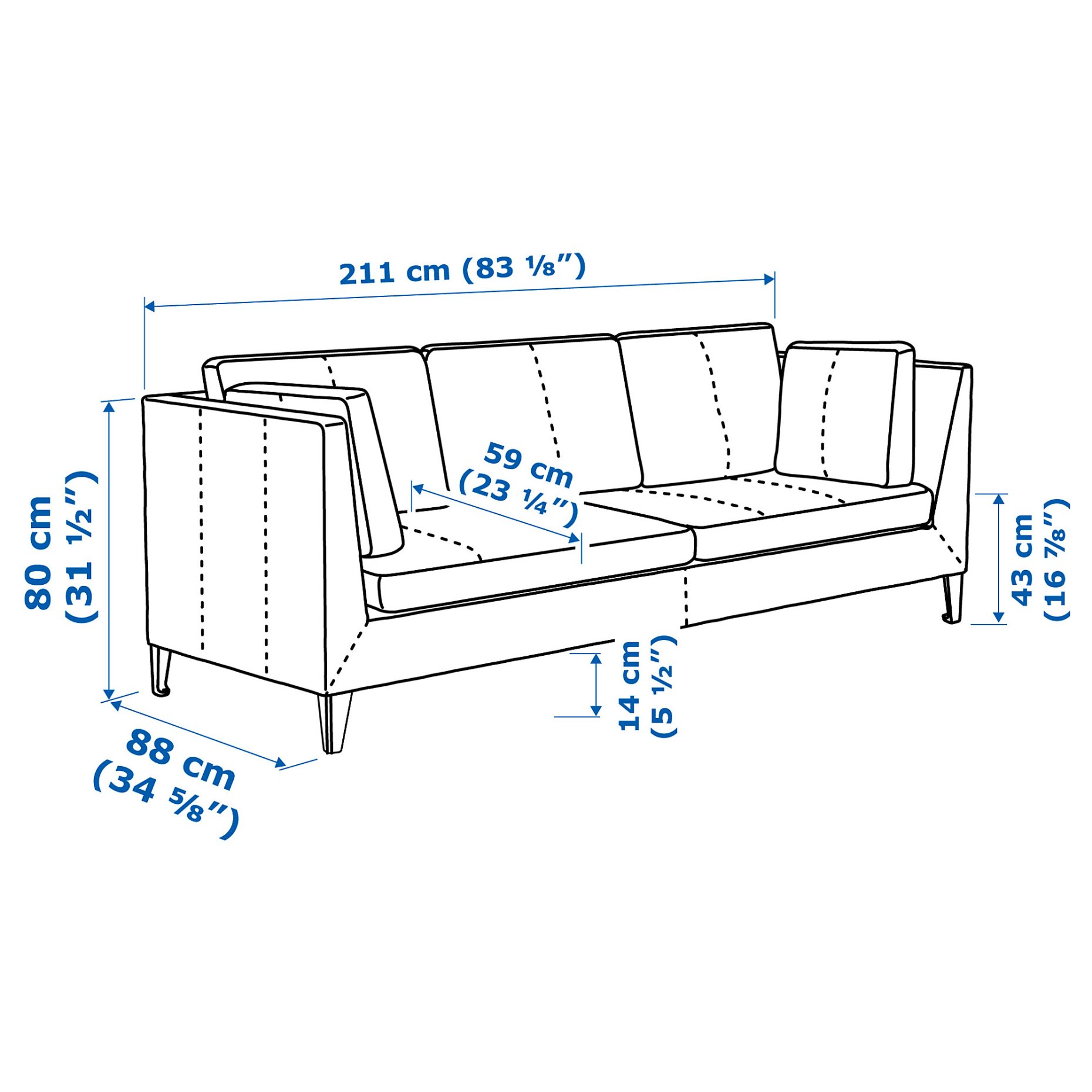 STOCKHOLM threeseat sofa 80245051 IKEA Greece