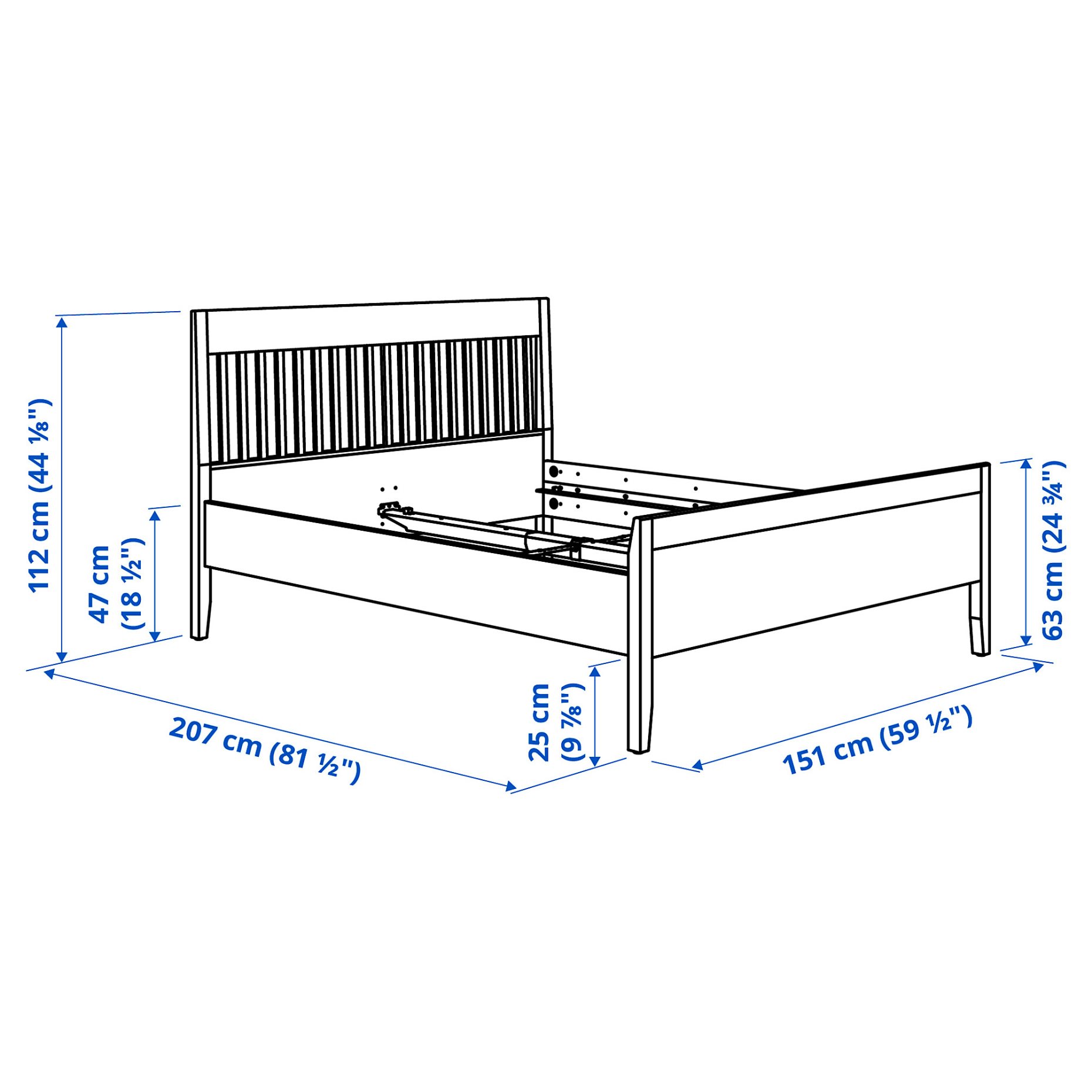 IDANAS bed frame, 140X200 cm 59392195 | IKEA Greece