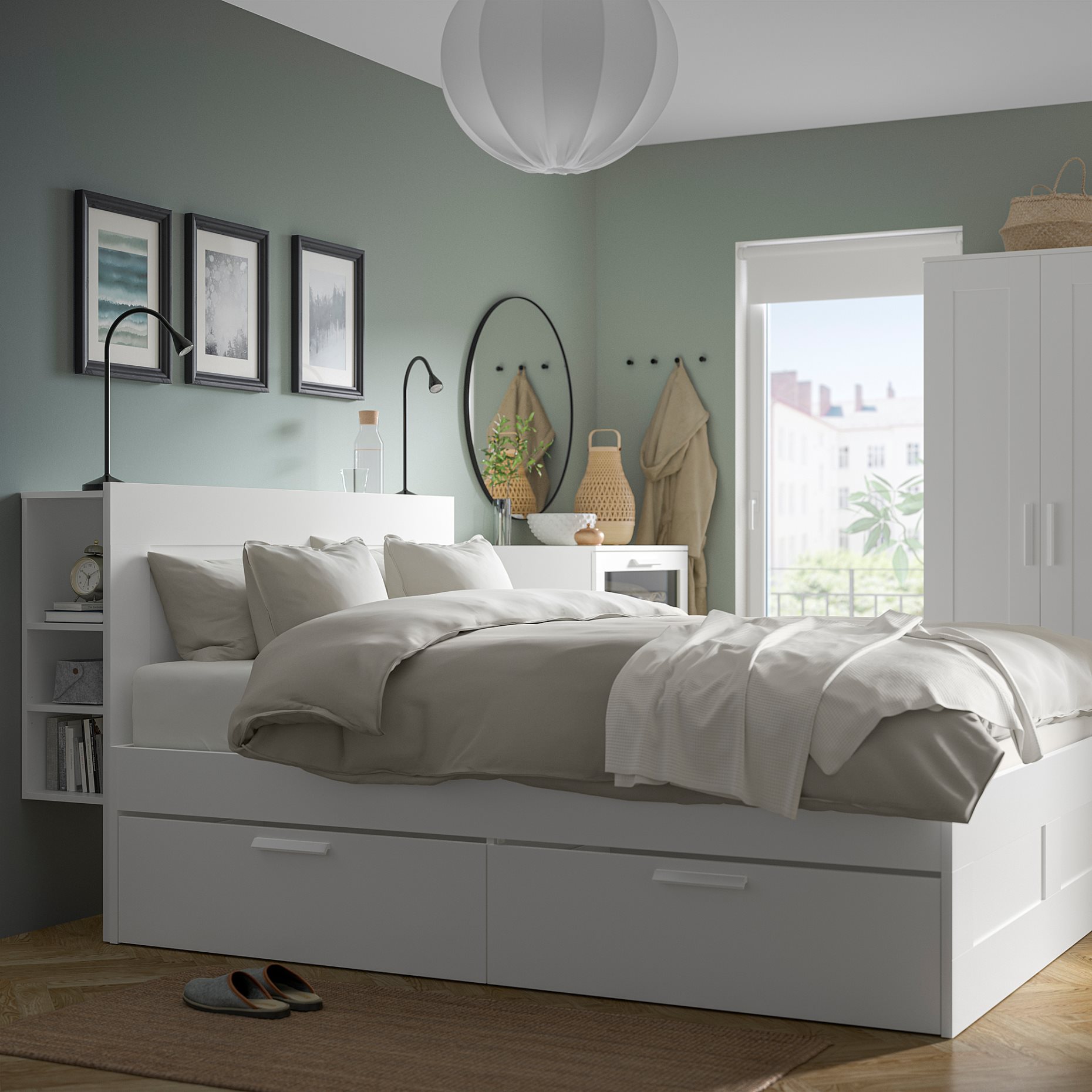 lade niezen Buurt BRIMNES bedroom furniture/set of 3, 140x200 cm, White | IKEA Greece