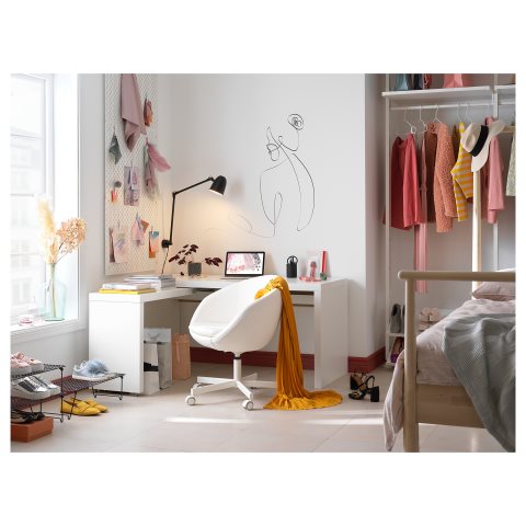 Malm Desk With Pull Out Panel White Ikea Greece