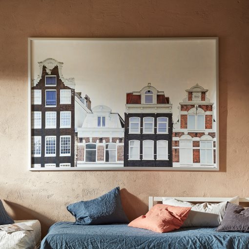 Kent Tweede leerjaar motto BJORKSTA picture with frame/Amsterdam buildings, 200x140 cm, White | IKEA  Greece