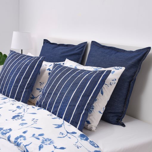 handmade Blue New IKEA INNEHALLSRIK Cushion cover White 20 x 20 " Set of 2 