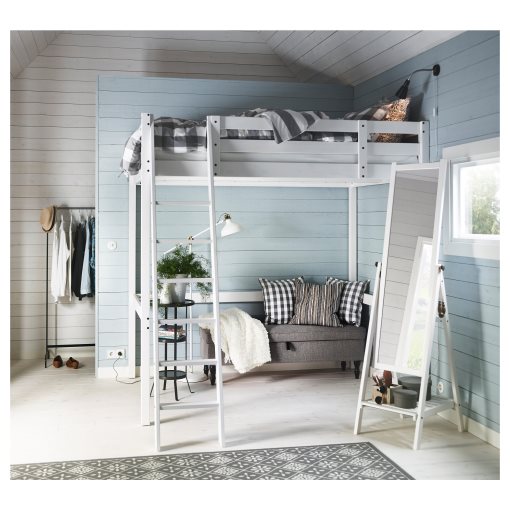 Stora Loft Bed Frame White Ikea Greece, How Much Is A Couch Bunk Bed Ikea