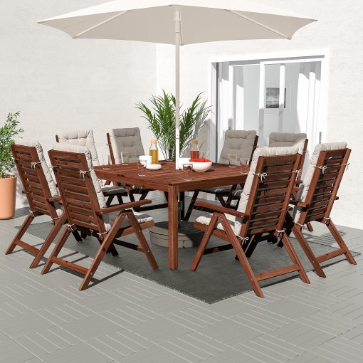 outdoor patio table and 8 chairs