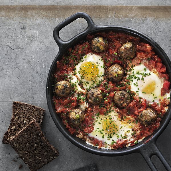 Ranch style eggs with veggie balls