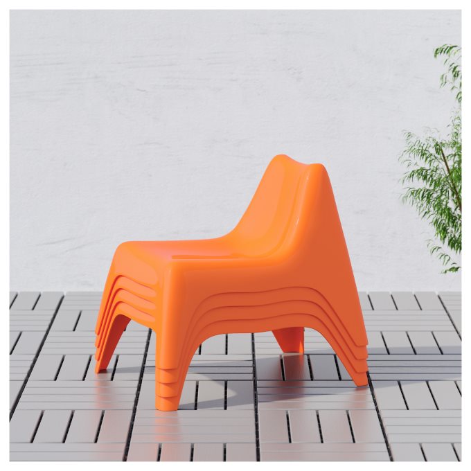  BUNSO  childrens easy chair outdoor Orange IKEA  Greece