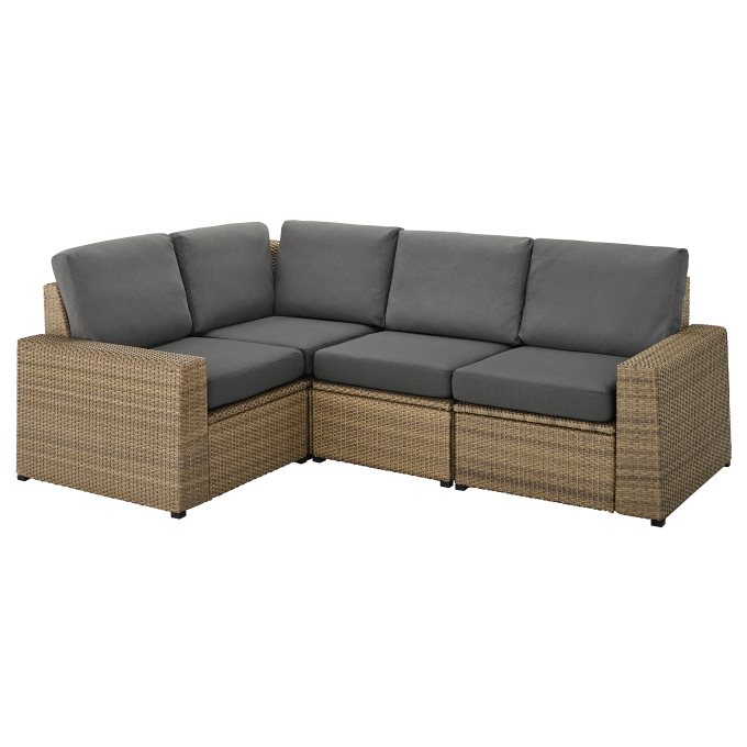 SOLLERON corner sofa 3+1, outdoor, Grey | IKEA Greece