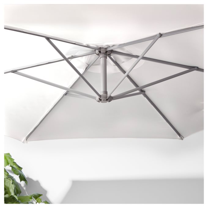 BAGGON/SVARTO ομπρέλα, κρεμαστή με βάση, Γκρι | IKEA Ελλάδα