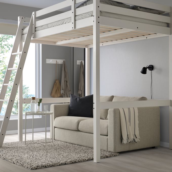 Stora Loft Bed Frame White Ikea Greece, King Size Bunk Bed Ikea