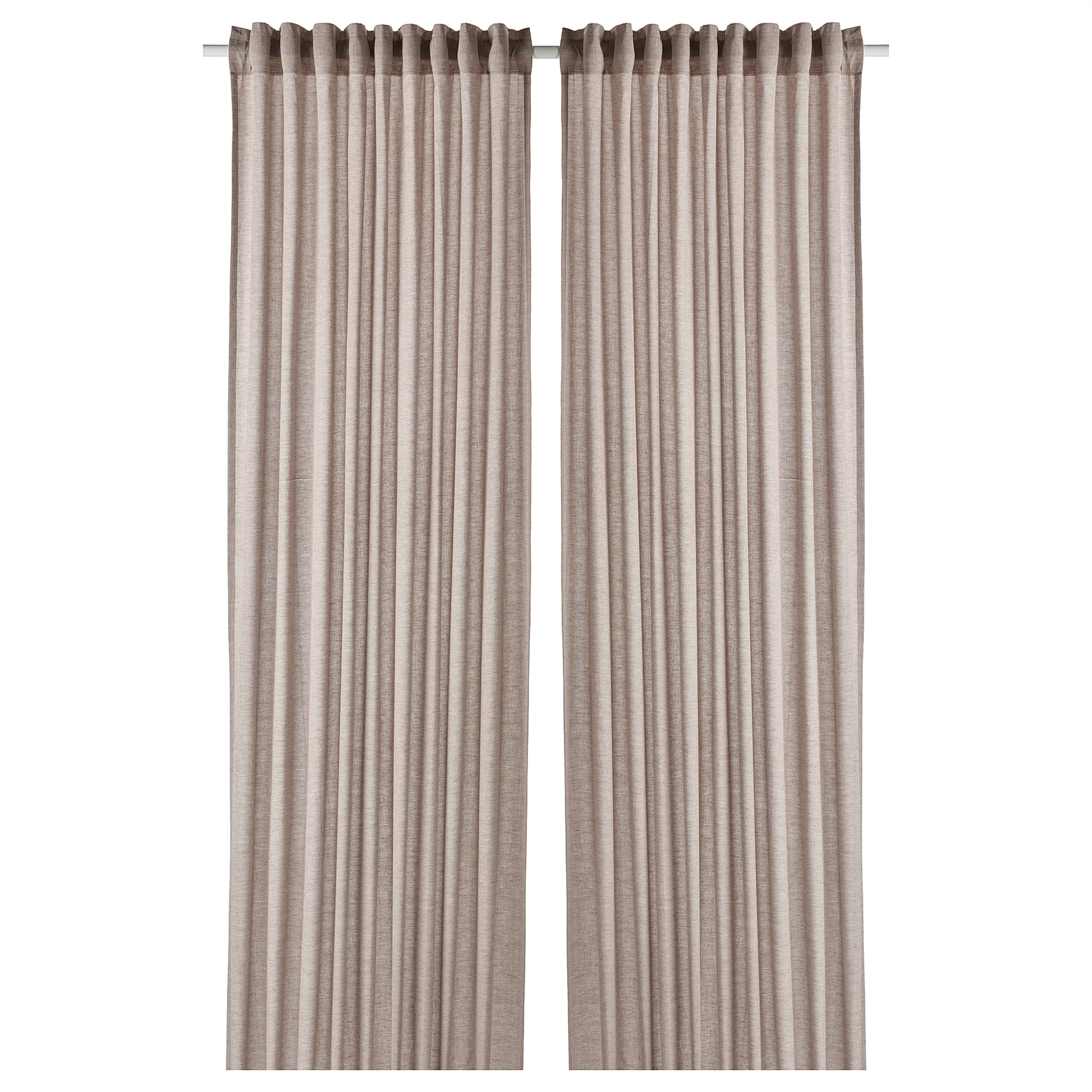 HANNALILL curtains 1 pair, 145x300 cm, Brown | IKEA Greece