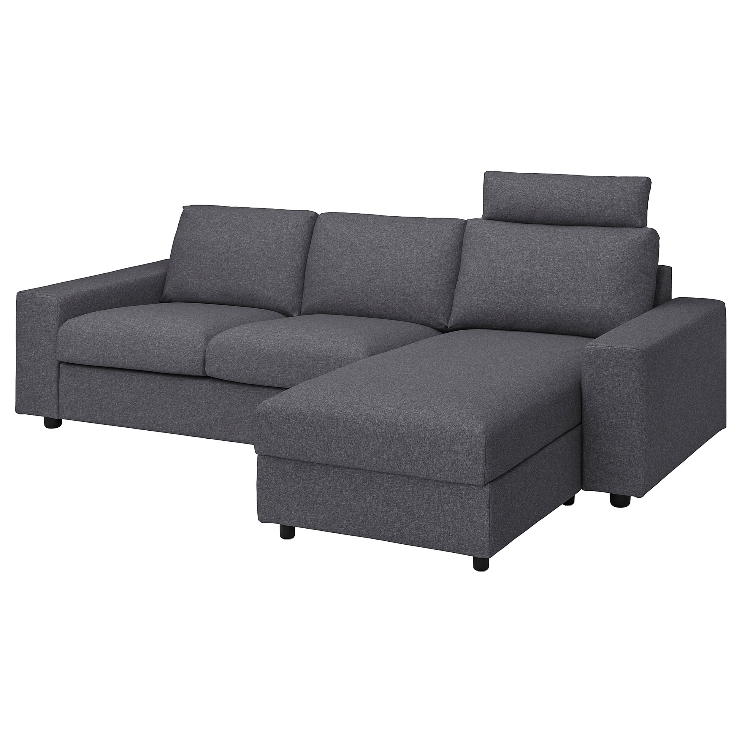 VIMLE 3-seat sofa with chaise longue with headrest with ...